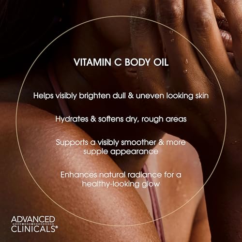 Advanced Clinicals Brightening Vitamin C Body Oil For Women & - Product Imagery