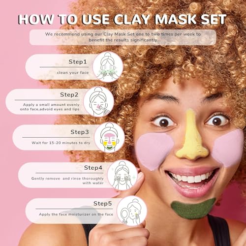 ANAI RUI 3 Pack Clay Mask Set, Rose,Turmeric, Avocado 2.5 oz Each - Product Imagery