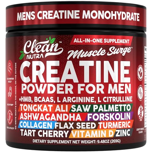 Clean Nutra Creatine Powder for Men + HMB BCAA L Arginine L - Product Imagery
