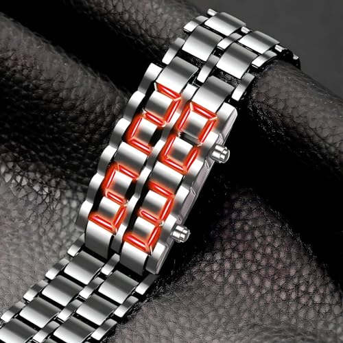 MASTOP Fashion Full Metal Digital Lava Wrist Watch Men LED - Product Imagery