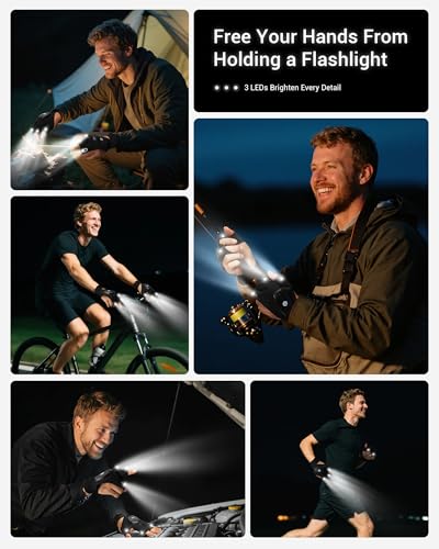ThxToms Stocking Stuffers for Men,Rechargeable Flashlight Gloves - Product Imagery