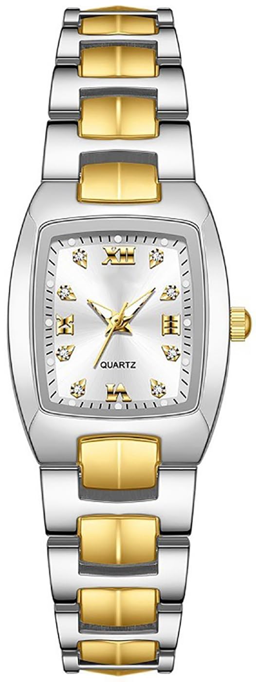 Women s Two Tone Gold Tonneau Quartz Watch Elegant - GOODLIYA Official Imagery - 2