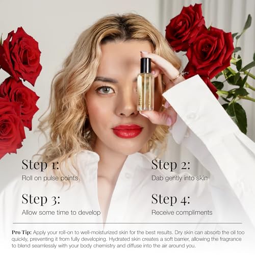 Riddle Ex Roll-On Perfume Oil for Women, Rose Jasmine Sandalwood - Product Imagery