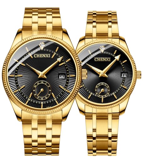 FANMIS Men Luxury Analog Quartz Gold Watch Business Dress - Product Imagery