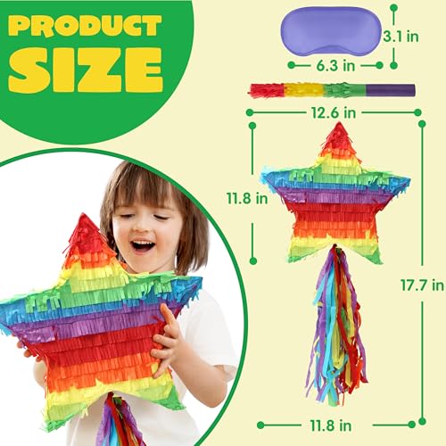 Cinco De Mayo Star Pinata 12.6 x 12.6 inches. Fiesta Party - Product Imagery