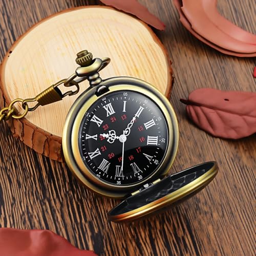 Vintage Pocket Watch Roman Numerals Scale Quartz Pocket Watches - Product Imagery