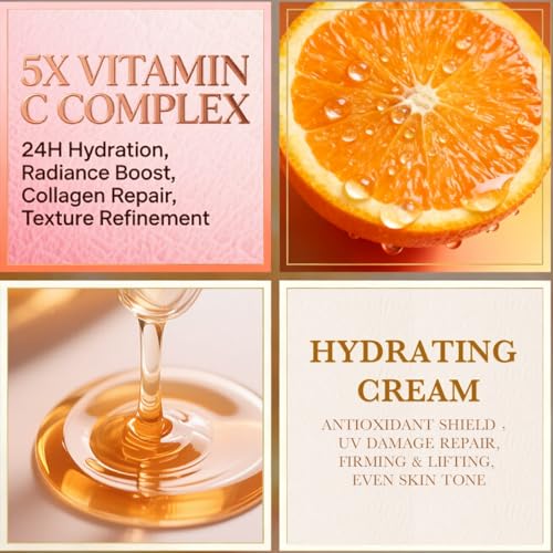 6-Pc 5X Vitamin C Skincare Set-Brightening Face Routine Box Gift - Product Imagery