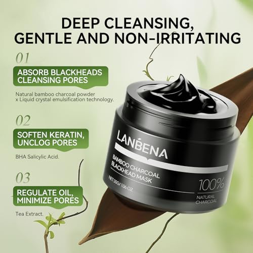 LANBENA Blackhead Remover Nose Pore Strips Kit Mask 30g+Pore - Product Imagery