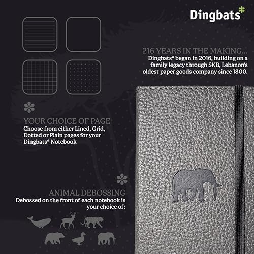 Dingbats* - Wildlife A6 Grid Pocket Notebook - PU Leather - Product Imagery