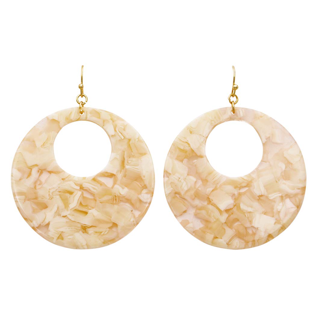 Rosemarie Collections Women's Lucite Disc Dangle Earrings 2.5 - Product Imagery
