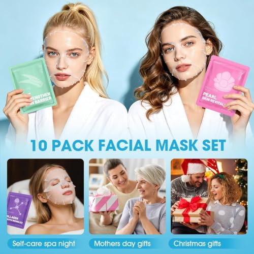 10 Pack Hydrating Face Masks Skincare for Women, Facial Mask for - Product Imagery