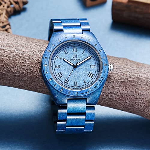 Mens Light Weight Unique Wood Watch, Uwood Series Handmade - Product Imagery