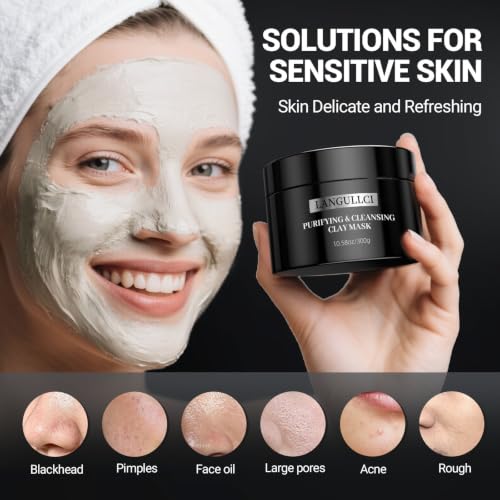Kaolin Clay Mask for Face, Blackhead Remover & Oil Control, 10.5 - Product Imagery
