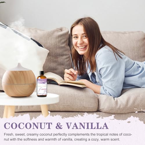 EUQEE 100ML/3.38 Fl Oz Coconut & Vanilla Fragrance Oil with - Product Imagery