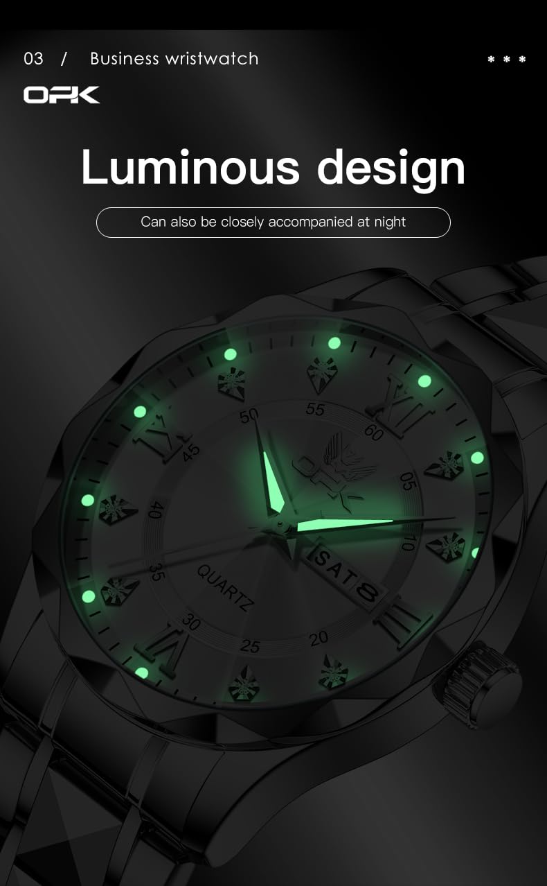 OPK Watches for Men Diamond Roman Analog Mens Watches - OPK Official Imagery - 5