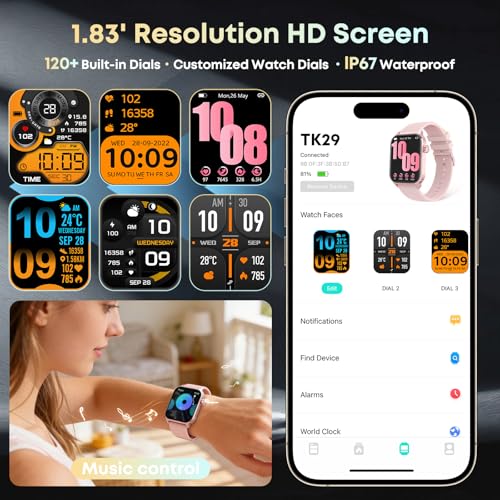 Smart Watches for Women Men, 120 Sports Modes Smartwatch with - Product Imagery
