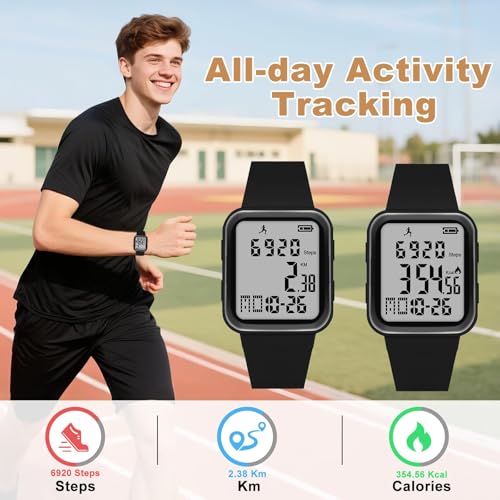 Edillas Digital Watch for Mens Womens, Fitness Tracker with EL - Product Imagery