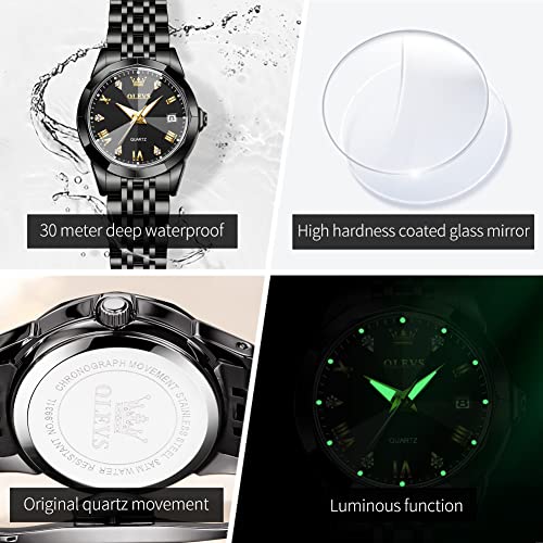 OLEVS Couple Watch His and Her Set Watches Business Analog - Product Imagery