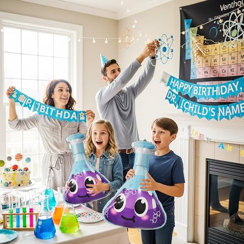 Science Party Decorations 6 Pack Jumbo Flask Foil Balloons for - Product Imagery