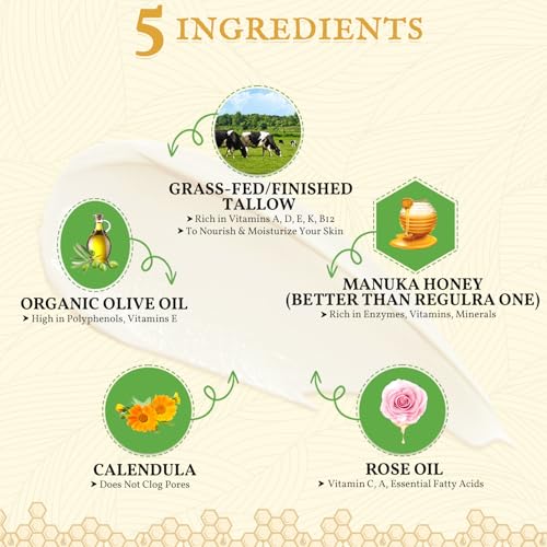 Beef Tallow for Skin 2oz | Tallow And Manuka Honey Balm | - Product Imagery