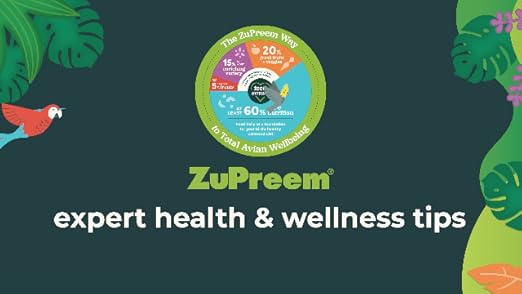 ZuPreem FruitBlend bird pellets for parakeets, budgies, and parrotlets, featuring colorful dried fruit pieces in a resealable bag.