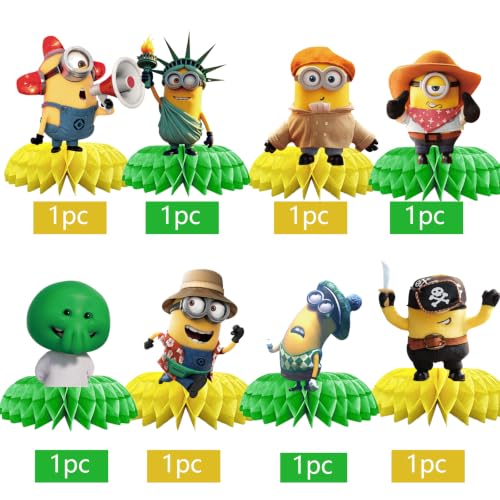 for Minions Birthday Party Supplies, 8Pcs Honeycomb Centerpieces - Product Imagery