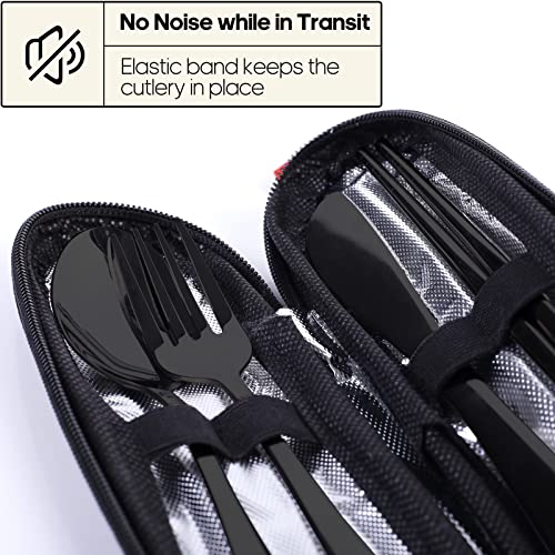 Travel Utensils with Case, Quatish Portable Silverware Set for - Product Imagery