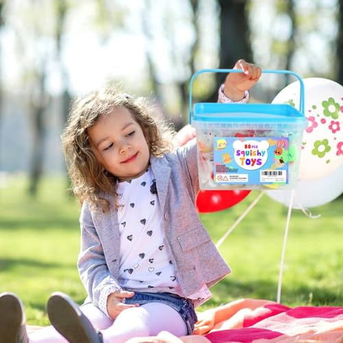 80 Pcs Party Favors for Kids 4-8, Kawaii Squishies Mochi Squishy - Product Imagery