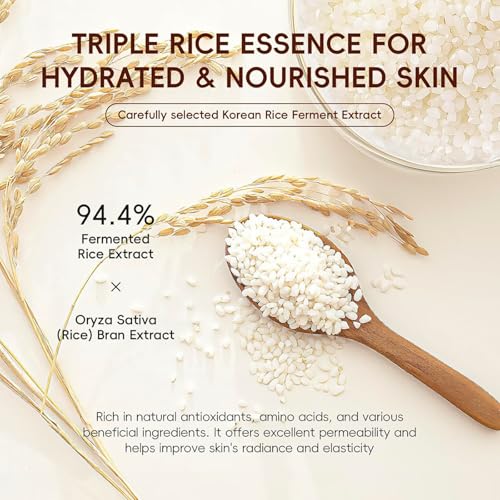 15PC Luxury Rice Korean Skin Care Set Gift Kit for Women, Glass - Product Imagery