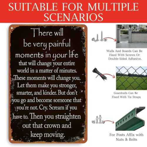 8x12 Inch Aluminum Metal Sign, Inspirational Quote Wall Art, - Product Imagery