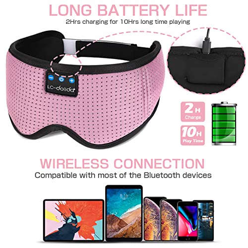 Sleep Mask with Bluetooth Headphones,LC-dolida Sleep Headphones - Product Imagery