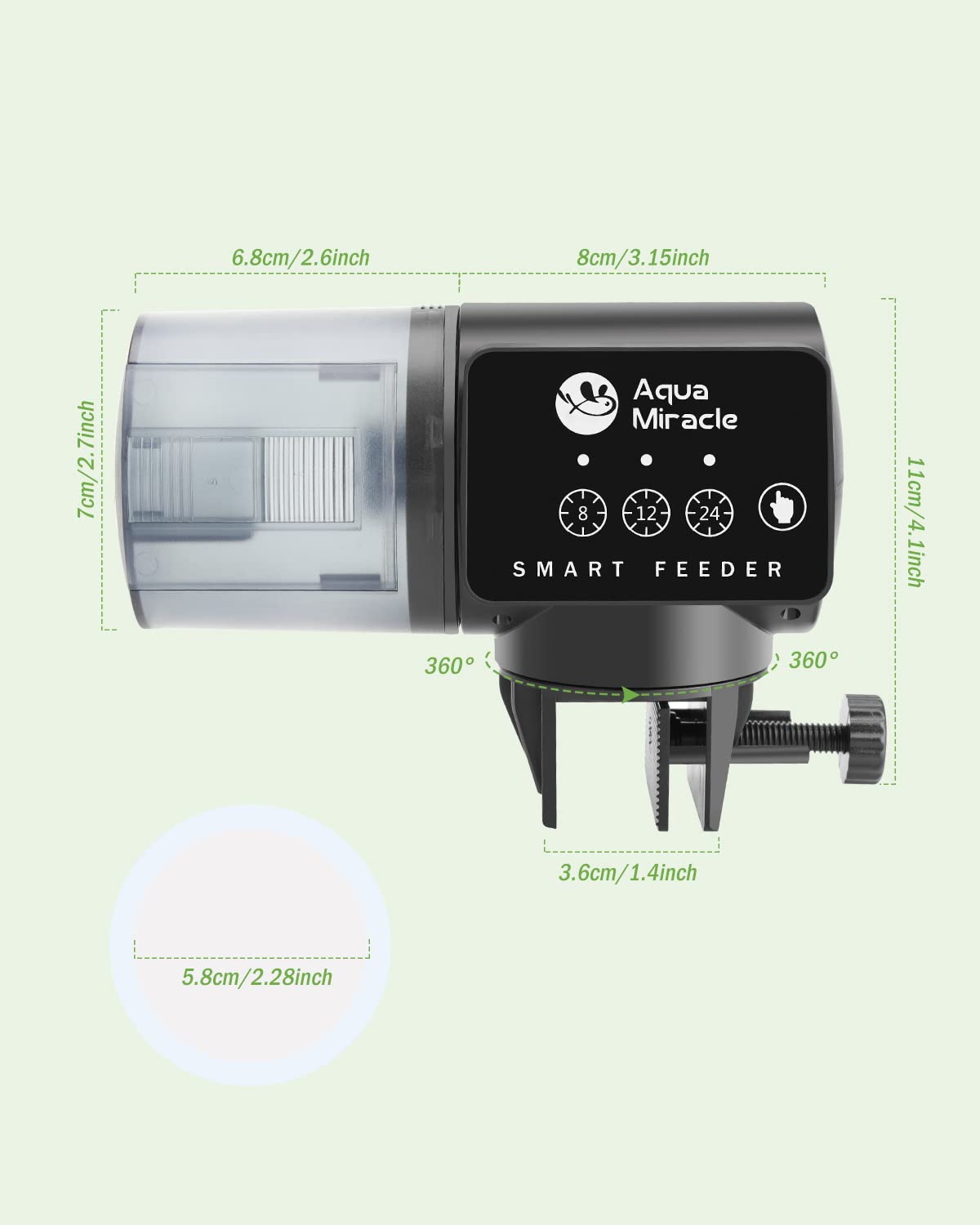 AquaMiracle Automatic Fish Feeder for Aquarium, Auto Fish Food Di - AquaMiracle Official Product View 6