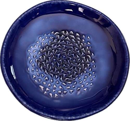 Premium Ceramic Garlic Grater Plate Set - Blue Ocean Glazed - Product Imagery
