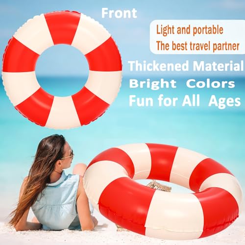 4 PCS Striped Inflatable Pool Floats for Swimming Pool Party - Product Imagery
