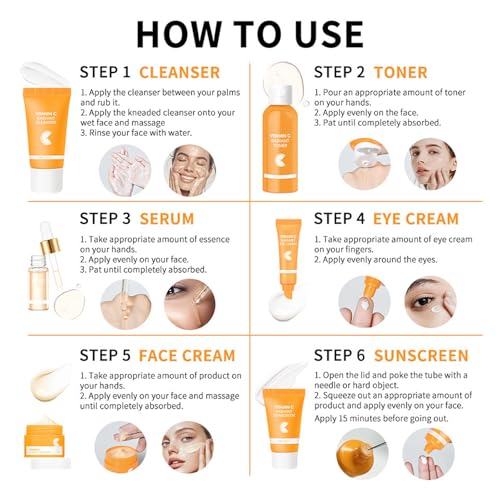 Skin Care Set, Vitamin C Facial Kit for Women, Face Skin Care - Product Imagery