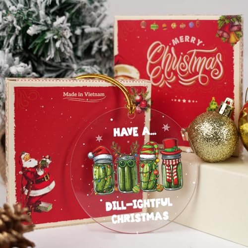 Funny Pickle Ornament 2026 - Have A Dillightful New Year Gift - Product Imagery