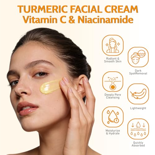 Turmeric Face Cream with Vitamin C & Niacinamide - Dark Spot - Product Imagery