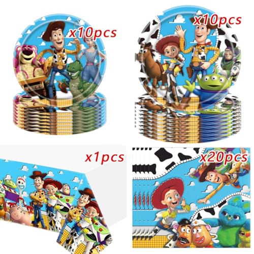 41 Pcs Toy StorIi Birthday Party Supplies Set, Including Plates, - Product Imagery