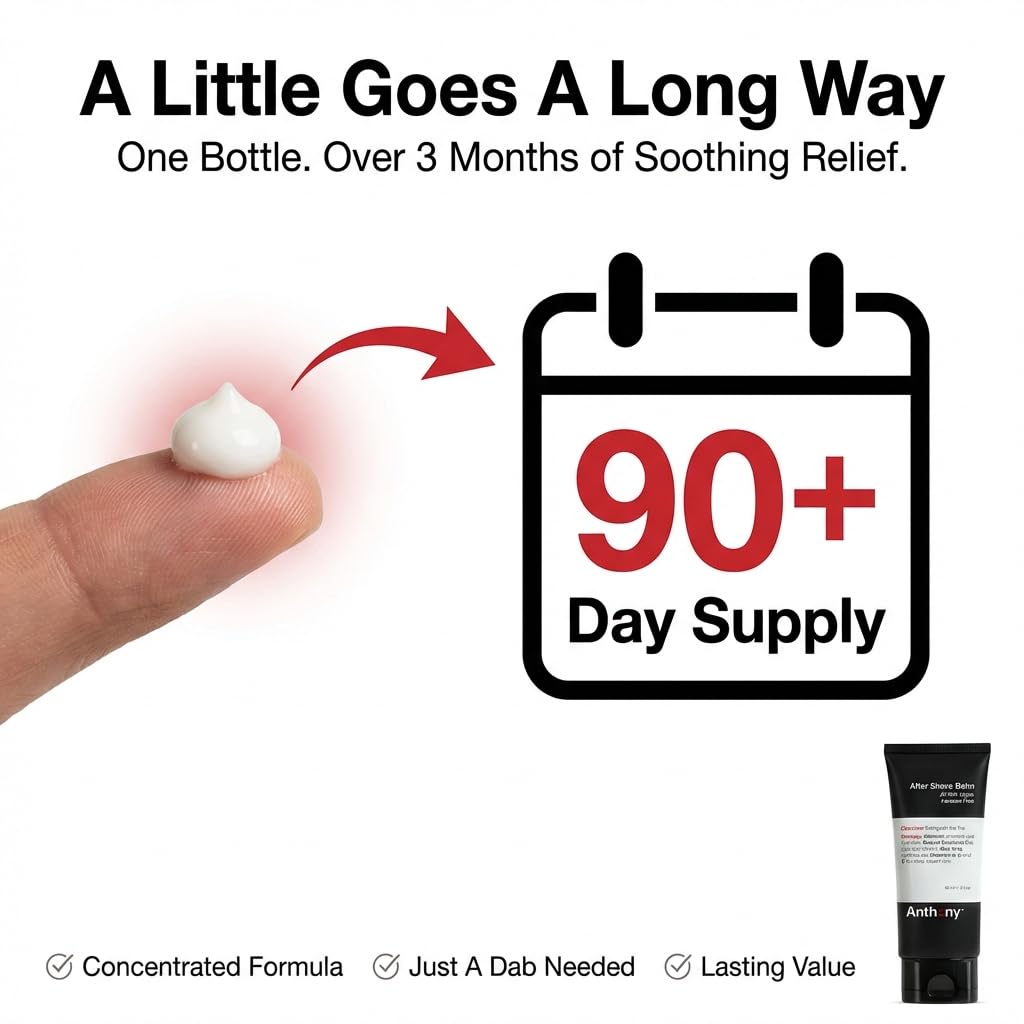 Anthony After Shave Balm for Men, Cooling & Hydrating Lotion with Vitamins A, C & E, Aloe Vera & Botanical Extracts, 3 fl oz, Aftershave Soothes, Moisturizes & Nourishes Skin, Reduces Razor Burn - Anthony Official Product View 7