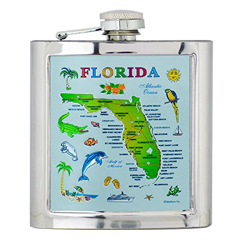 Stainless Steel Florida Souvenir Gifts for Men & Women 6 oz - Product Imagery
