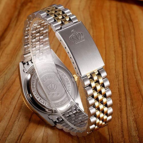 MASTOP Unisex Crystal Dial with Stainless Steel Two Tone Watch - Product Imagery