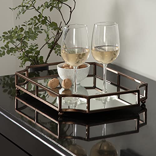 Kate and Laurel Ciel Modern Scalloped Tray; 19 x 13 x 3. Bronze; - Product Imagery
