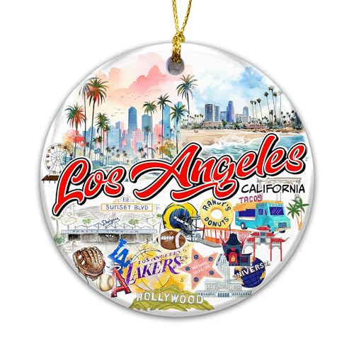 Los Angeles California Christmas Ornament 2025 – City Souvenir - Product Imagery