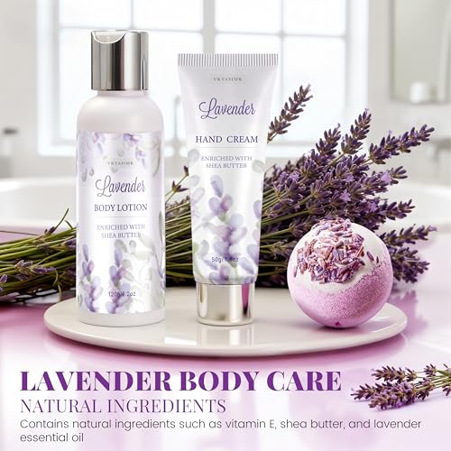 Gifts for Women Birthday Gift Baskets, Lavender Relaxing Home - Product Imagery