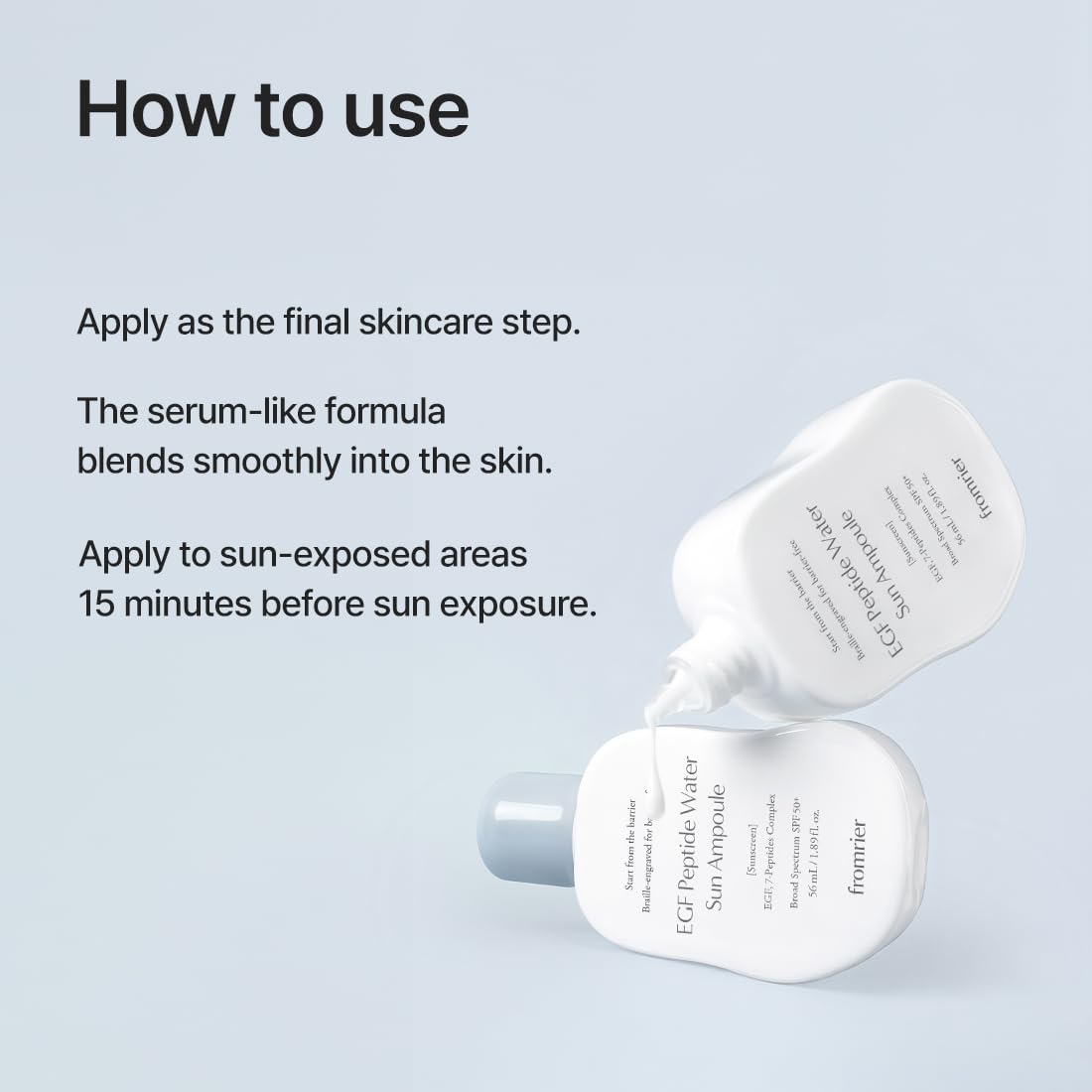 EGF Peptide Water Sun Ampoule SPF50 1 89 fl oz - fromrier Official Imagery - 7