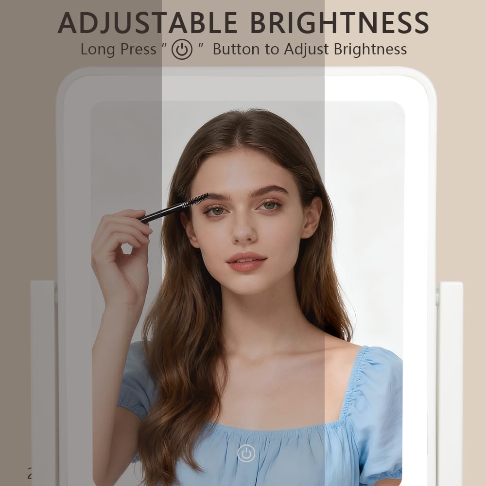 YEKKOPT Vanity Mirror with Lights, 12"x10" LED Makeup Mirror, 3 Color Modes - YEKKOPT Official Product View 6