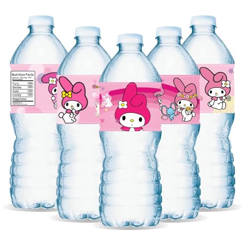 ARHAVI 24PCS Melody Water Bottle Labels, Melody Birthday Party - Product Imagery