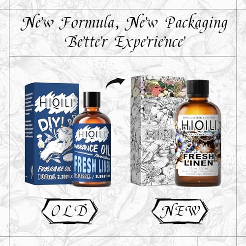 HIQILI Fresh Linen Fragrance Oil for Laundry, Add to Dryer Balls - Product Imagery