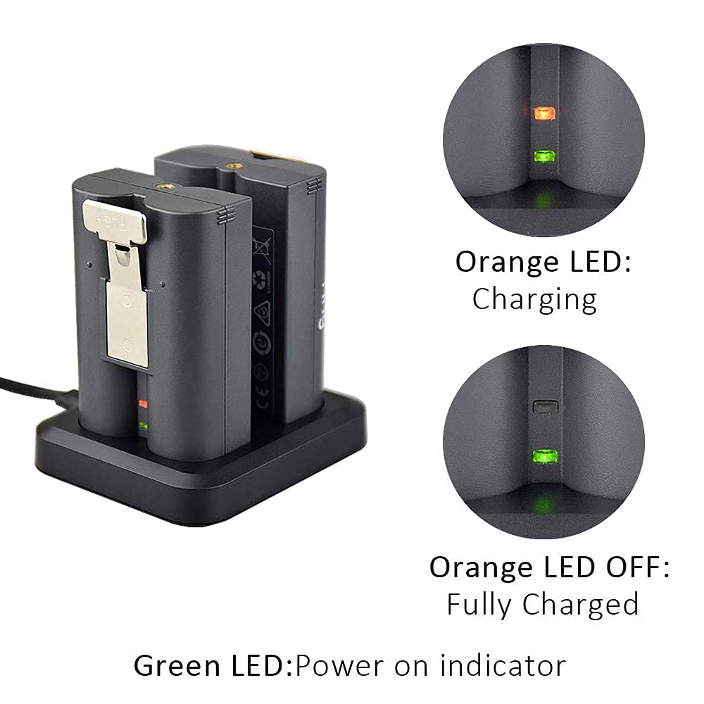 GoHonor dual battery charger station for Ring rechargeable batteries, compatible with Ring Spotlight Cam, Video Doorbell, and Stick Up Cam.