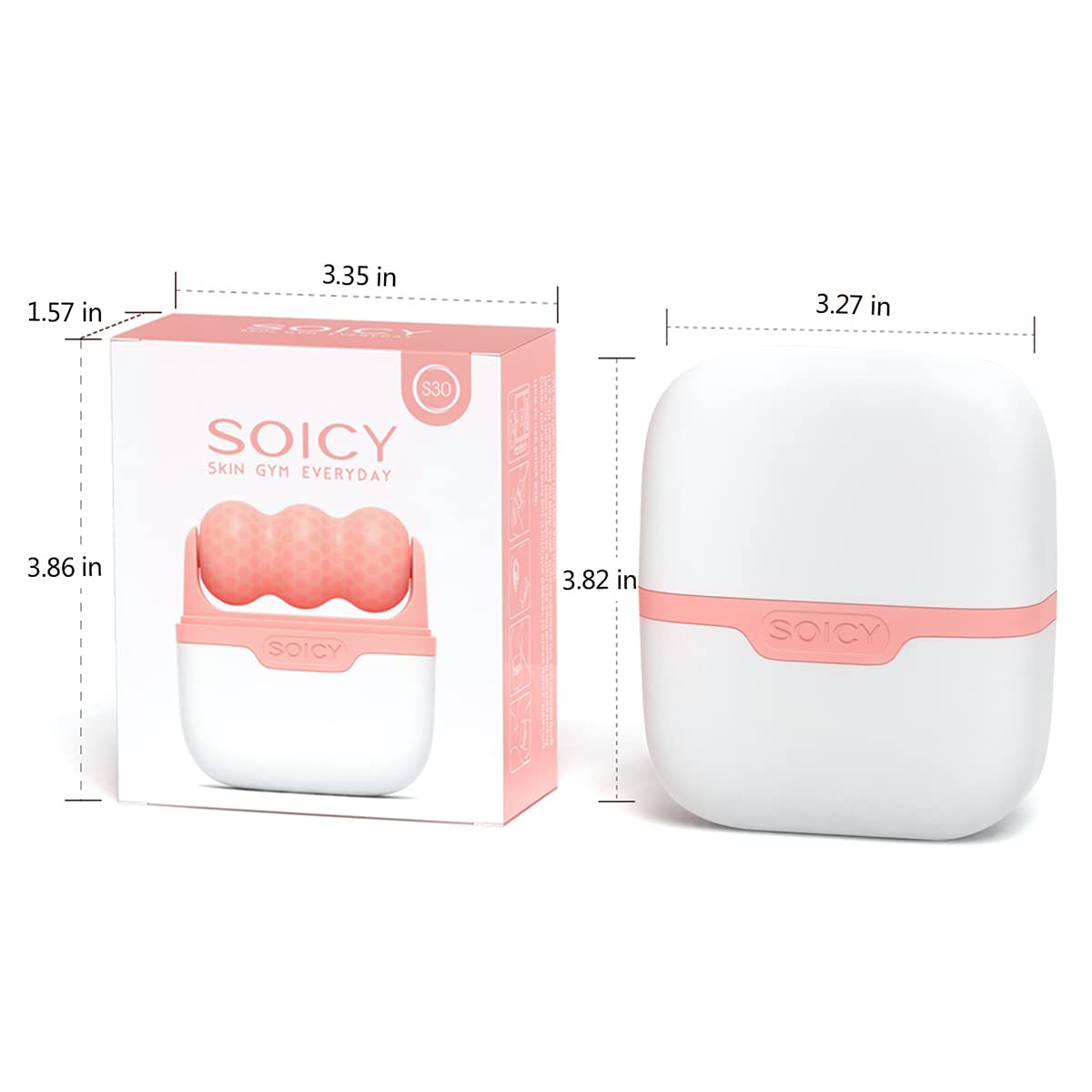 SRAVON 2-in-1 ice roller massager for face and body, featuring a cold compress for soothing skincare and pain relief.